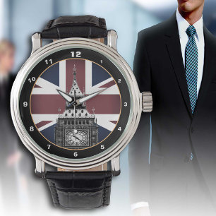Vintage British Flag & Big Ben, London, UK /sports Watch