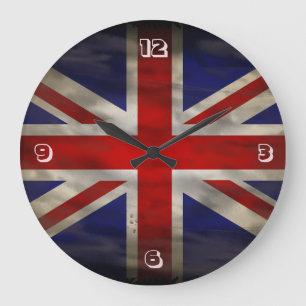 Vintage British Flag Large Clock