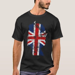 Vintage British Queen United Kingdom Flag 3 T-Shirt