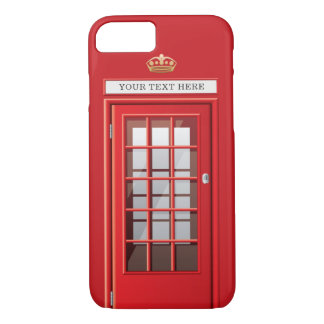 Vintage British Red Telephone Box Custom Name iPhone 8/7 Case