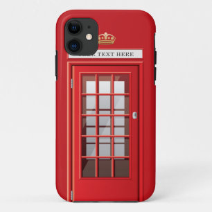 Vintage British Red Telephone Box Custom Name iPhone 11 Case