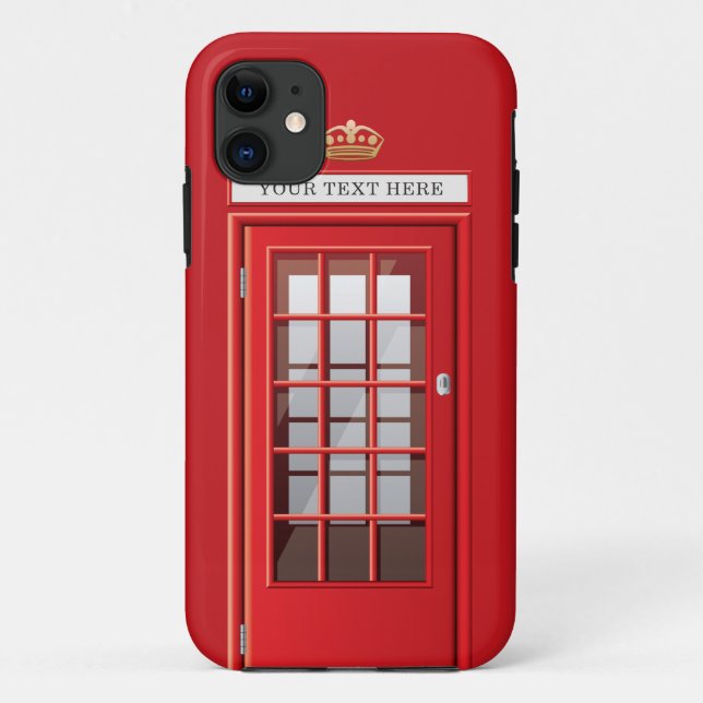 Vintage British Red Telephone Box Monogram Case-Mate iPhone Case (Back)