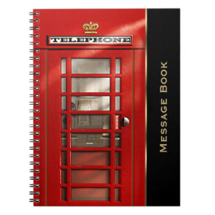 Vintage British Red Telephone Box Personalised Notebook