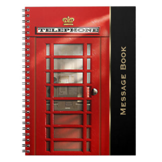 Vintage British Red Telephone Box Personalised Notebook