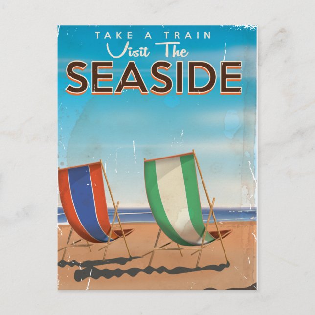 Vintage British Travel Seaside poster. Postcard (Front)
