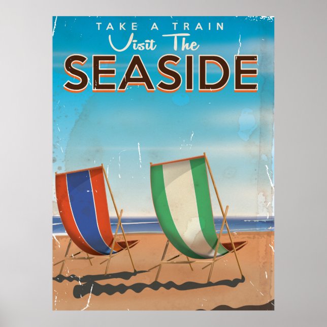 Vintage British Travel Seaside poster. Poster (Front)