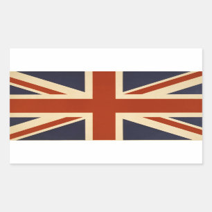 Vintage British Union Flag Rectangular Sticker