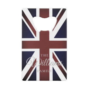 Vintage British Union Jack flag custom family name
