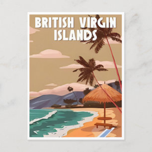 vintage british vergin islands retro vacation  postcard