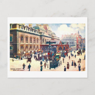 Vintage Broad Street Station in London Postcard