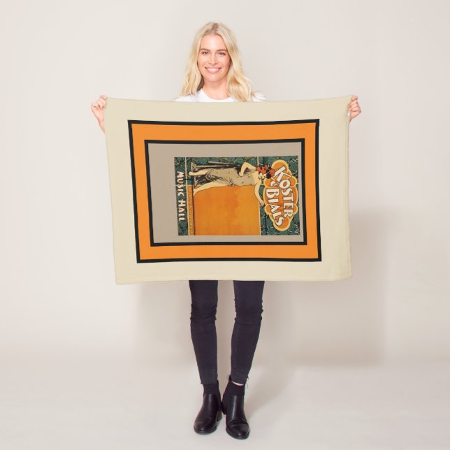 Vintage Broadway Music Hall advertisement Fleece Blanket (In Situ)