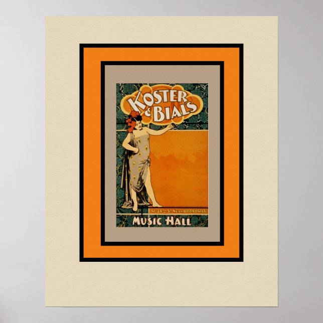 Vintage Broadway Music Hall Poster (Front)
