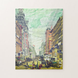 Vintage Broadway, NYC (1880s) Jigsaw Puzzle