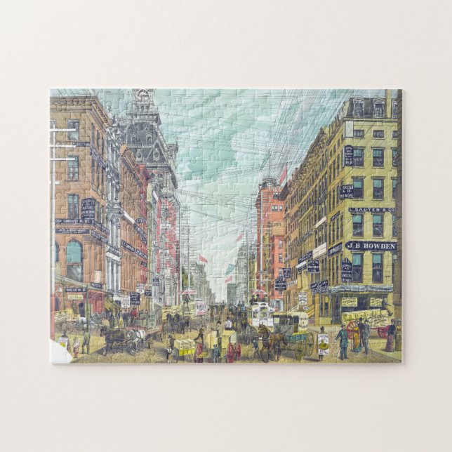 Vintage Broadway, NYC (1880s) Jigsaw Puzzle (Horizontal)