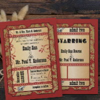 Vintage Broadway Poster Gold Movie Ticket Wedding