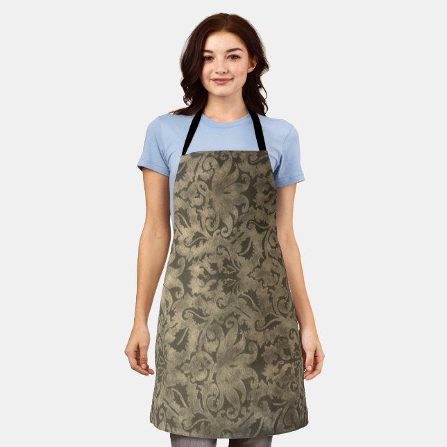 Vintage Brocade All-Over Print Apron (Worn)