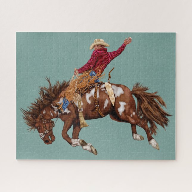 Vintage bronco rider jigsaw puzzle (Horizontal)