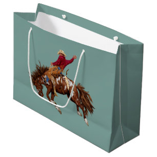 Vintage bronco rider large gift bag