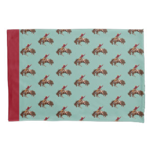 Vintage bronco rider pillowcase
