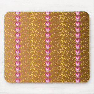 Vintage Bronze and Pink Floral Violets pattern Mouse Mat