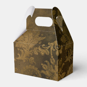 Vintage Bronze Gold Damask Favour Box