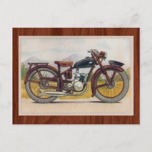 Vintage Bronze Motorcycle Print Postcard