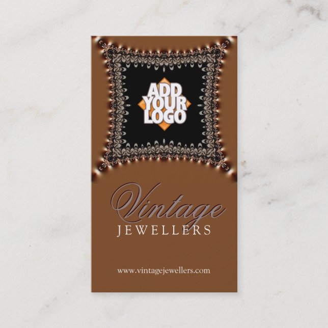 Vintage Bronze Satin Jewellery Business Card (Front)