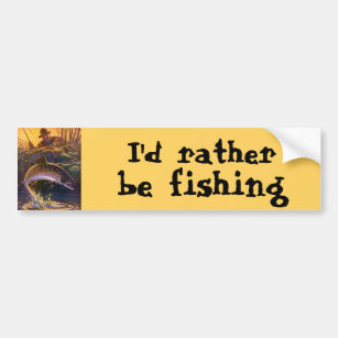 Vintage Brook Trout Fish Fisherman, Sports Fishing Bumper Sticker