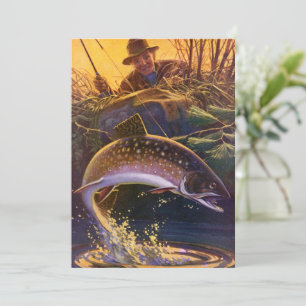 Vintage Brook Trout Fisherman Retirement Party Invitation