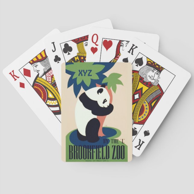 Vintage “Brookfield Zoo” custom playing cards (Back)