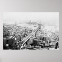 Vintage Brooklyn and Manhattan Bridge Photograph