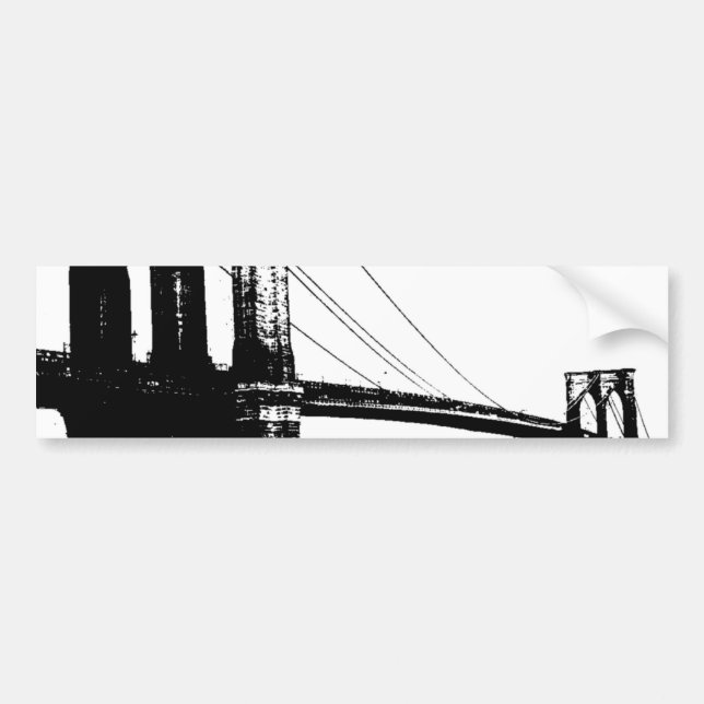 Vintage Brooklyn Bridge Bumper Sticker (Front)