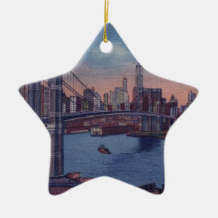 Vintage Brooklyn Bridge Ceramic Tree Decoration