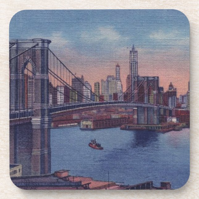 Vintage Brooklyn Bridge Coaster (Front)
