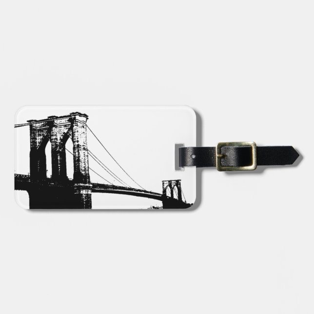 Vintage Brooklyn Bridge Luggage Tag (Front Horizontal)