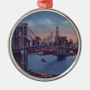 Vintage Brooklyn Bridge Metal Tree Decoration