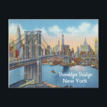 Vintage, Brooklyn Bridge, New York. Postcard<br><div class="desc">Vintage postcard,  featuring the famous,  Brooklyn Bridge in New York. Lovely artwork of its period.

The original image details:
Vintage Curt Teich & Co. Colour postcard foldout packet. Dating & bio info on old Curt Teich postcards can be found here: www.lcfpd.org/teich_archives/index.cfm?fuseaction=home.faq</div>