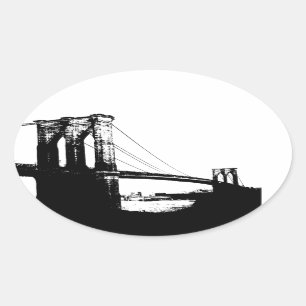 Vintage Brooklyn Bridge Oval Sticker