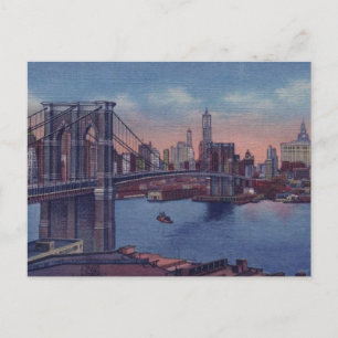 Vintage Brooklyn Bridge Postcard