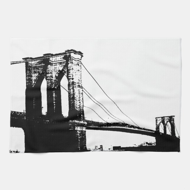 Vintage Brooklyn Bridge Tea Towel (Horizontal)
