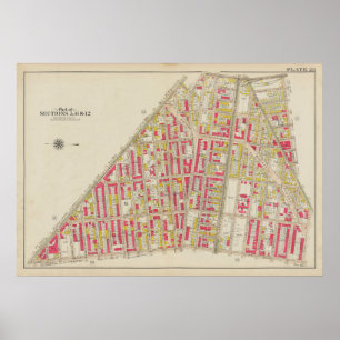 Vintage Brooklyn Map   George Washington Bromley Poster