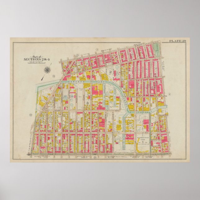 Vintage Brooklyn Map | George Washington Bromley Poster (Front)