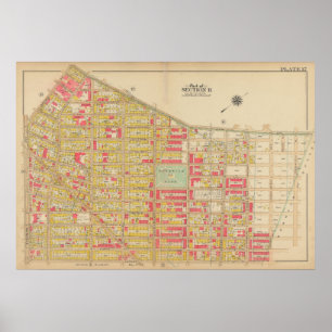 Vintage Brooklyn Map   George Washington Bromley Poster