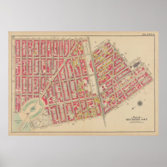 Vintage Brooklyn Map | George Washington Bromley Poster (Front)