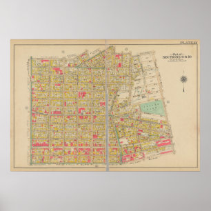 Vintage Brooklyn Map   George Washington Bromley Poster