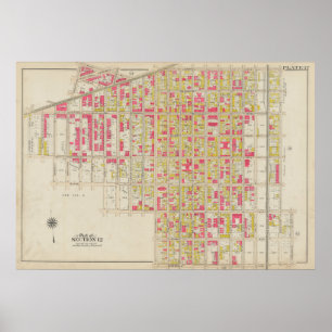 Vintage Brooklyn Map   George Washington Bromley Poster