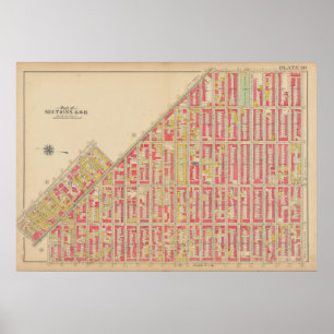 Vintage Brooklyn Map   George Washington Bromley Poster
