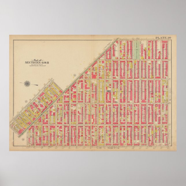 Vintage Brooklyn Map | George Washington Bromley Poster (Front)