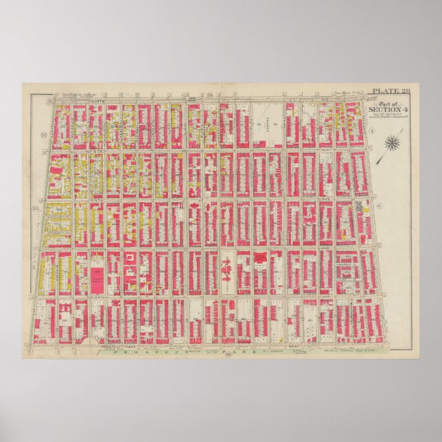 Vintage Brooklyn Map | George Washington Bromley Poster (Front)