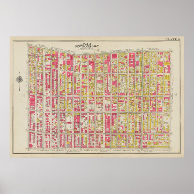 Vintage Brooklyn Map | George Washington Bromley Poster (Front)